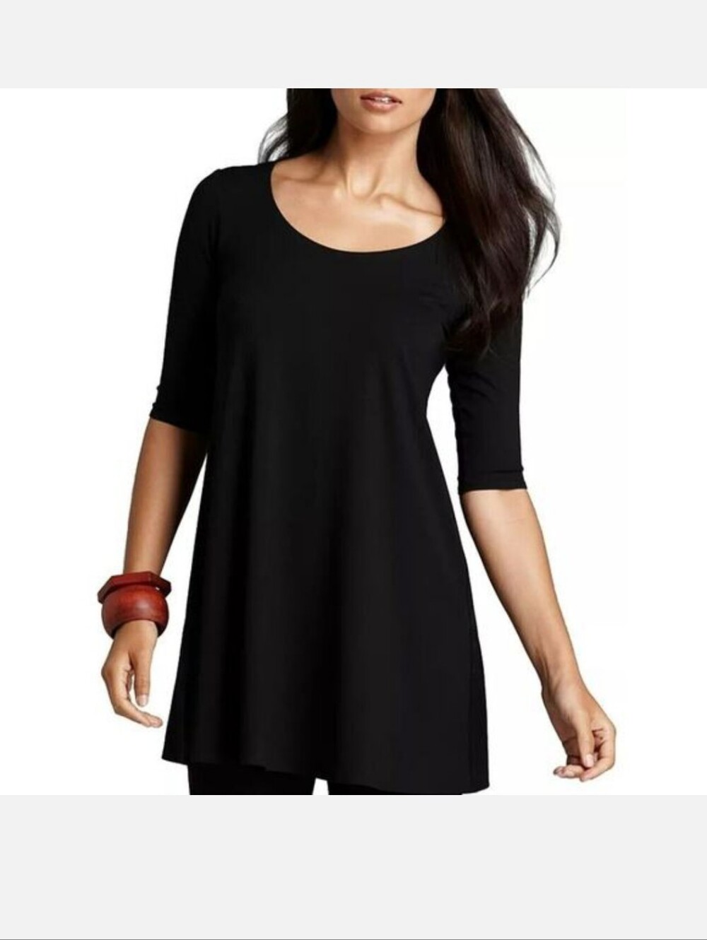 Eileen Fisher Classic Black Tunic Top